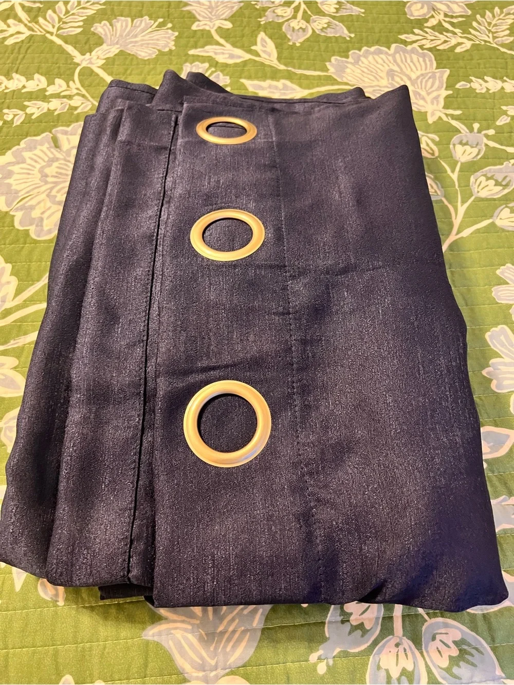 FOUR Navy Panel Curtains with Rings